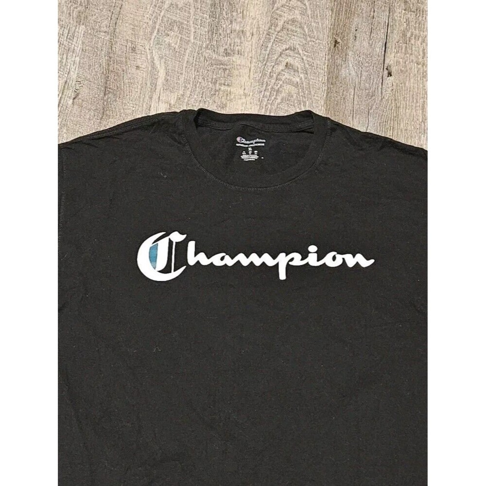 Champion Authentic Athletic Wear Black Long Sleeve Thick T-Shirt Size XL Logo - Picture 1 of 10